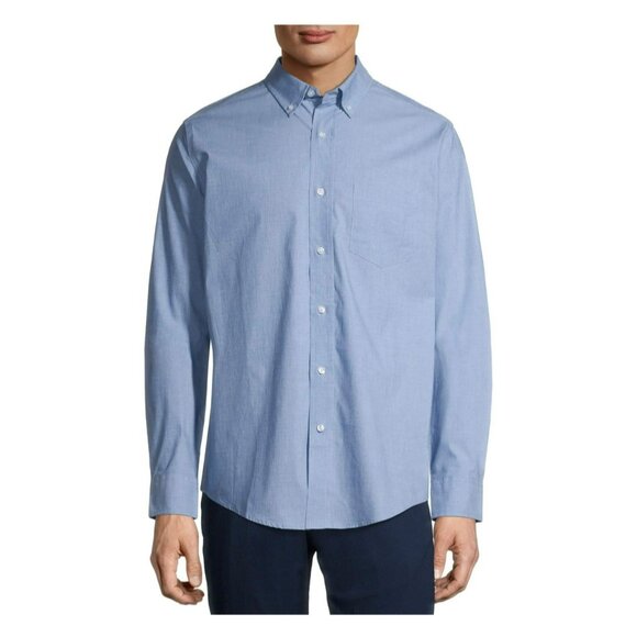 NWT George Men's Casual Comfort Laidback Long Sleeve Stretch Poplin Shirt SZ 2X - Picture 2 of 6